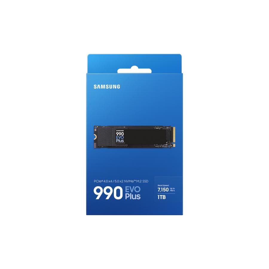 Samsung MZ-V9S1T0BW 990 EVO Plus SSD, 1 TB, M.2, PCIe 4.0, 7150 MB S, 1350000 IOPS, negro