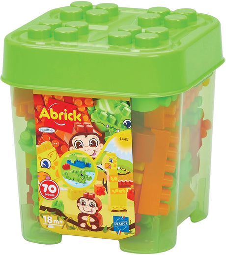 Ecoffier ecoiffier abrick bouwblokken jungle in opbergbox - 70dlg.