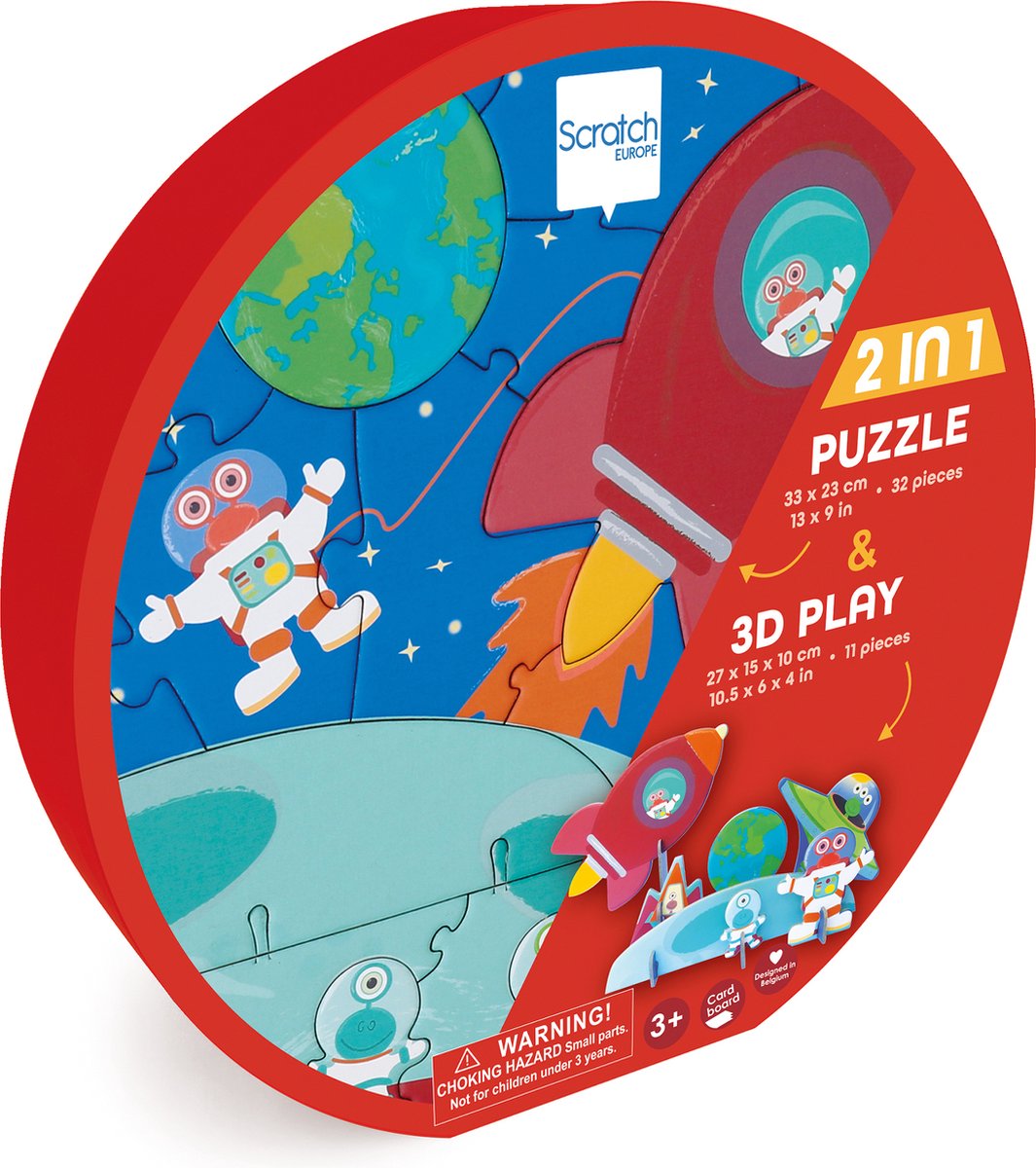 Scratch play puzzle 3d - space