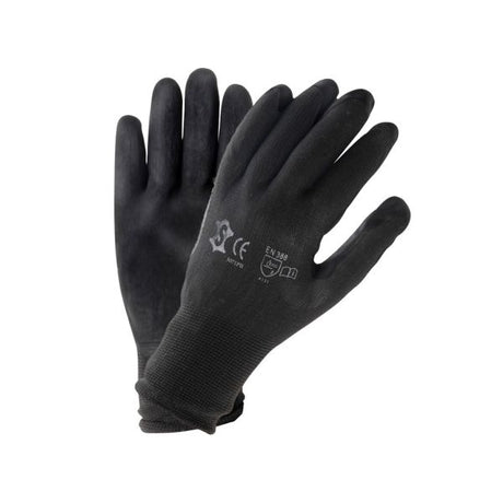 Montagehandschoen werkplaats polyester met pu-coating xl - zwart