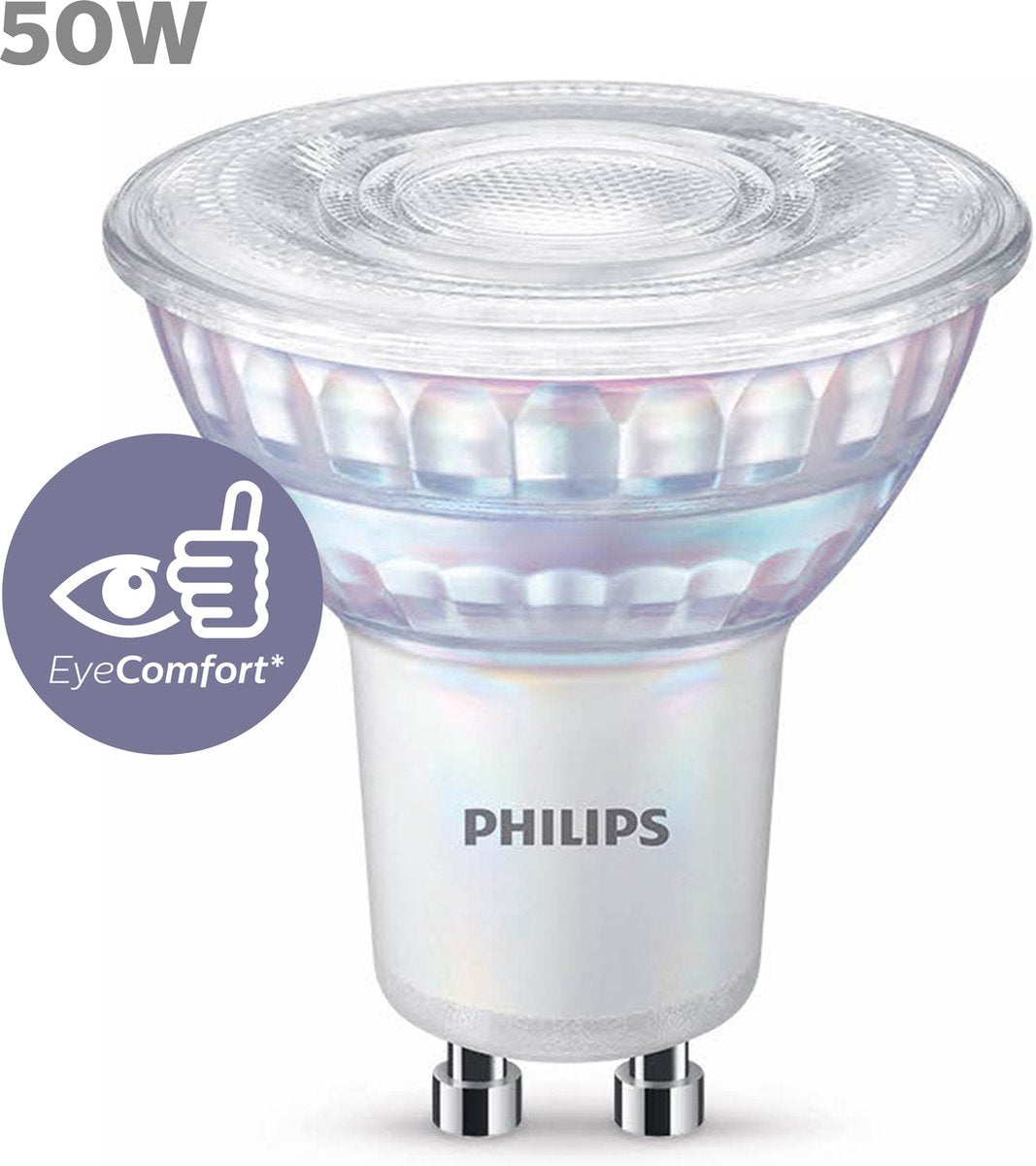 Philips led spot - 50 w - gu10 - dimbaar koelwit licht