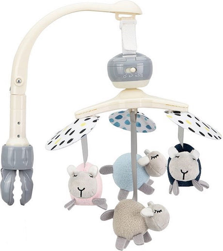 Momi kiki muziekmobiel - baby mobiel voor ledikant kinderwagen - met muziekdoos, witte ruis 4 sensorische speeltjes