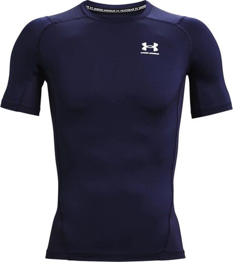 Under armour ua hg armour comp ss-blu heren sportshirt - midnight navy - wit l