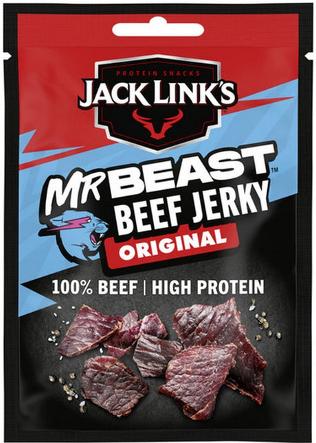 Jack link's original beef jerky - high protein - 100% beef - hoog in eiwitten - ideale proteine snack - voor tussendoor, onderweg of voor het sporten - 12x25g