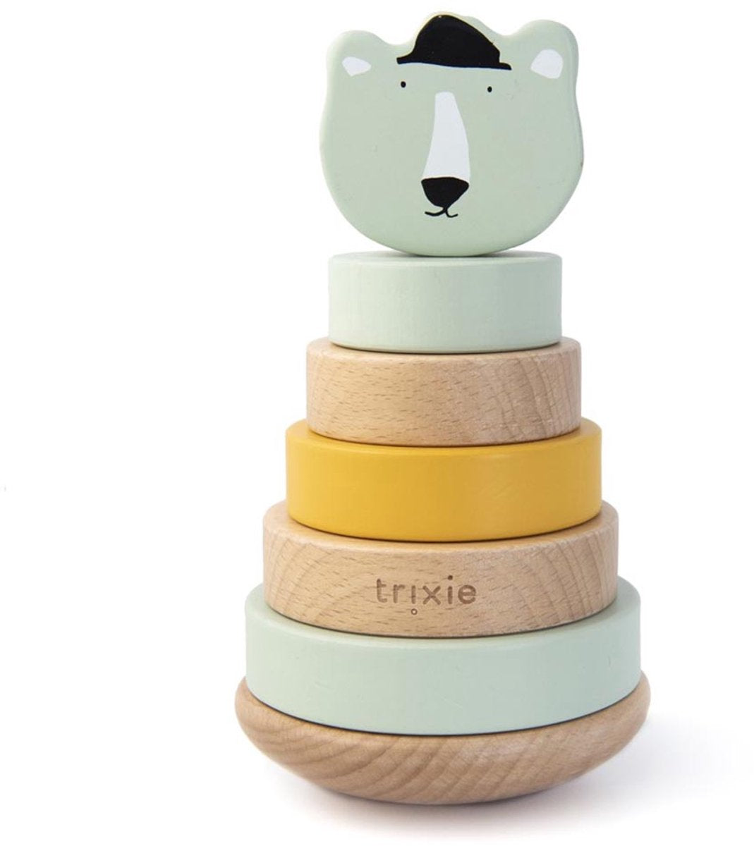 Trixie houten stapeltoren - mr. polar bear - houten stacking toy - educatief speelgoed - voor jongens meisjes