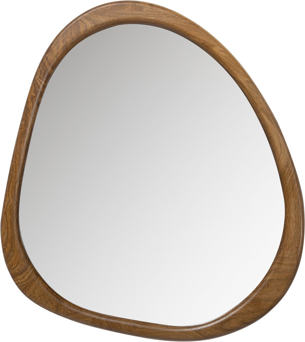 Woood leif spiegel - hout - naturel - 48x44x2