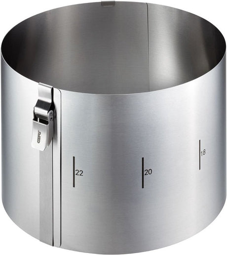Gefu tondo clip taartring verstelbaar ø16-30 cm – rvs bakring met clip – hoogte 15 cm