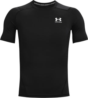 Under armour ua hg armour comp ss-blk heren sportshirt - zwart - wit