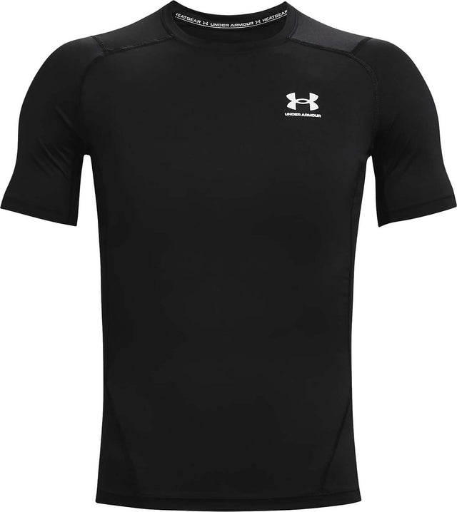 Under armour ua hg armour comp ss-blk heren sportshirt - zwart - wit xl