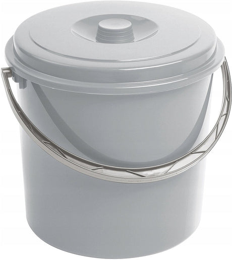 Curver - emmer met deksel 12l - comfortabele handgreep - grijs - 241750