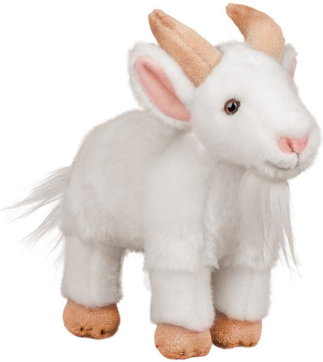 Animigos pluche knuffeldier witte geit 24 cm - boerderij dieren speelgoed knuffels