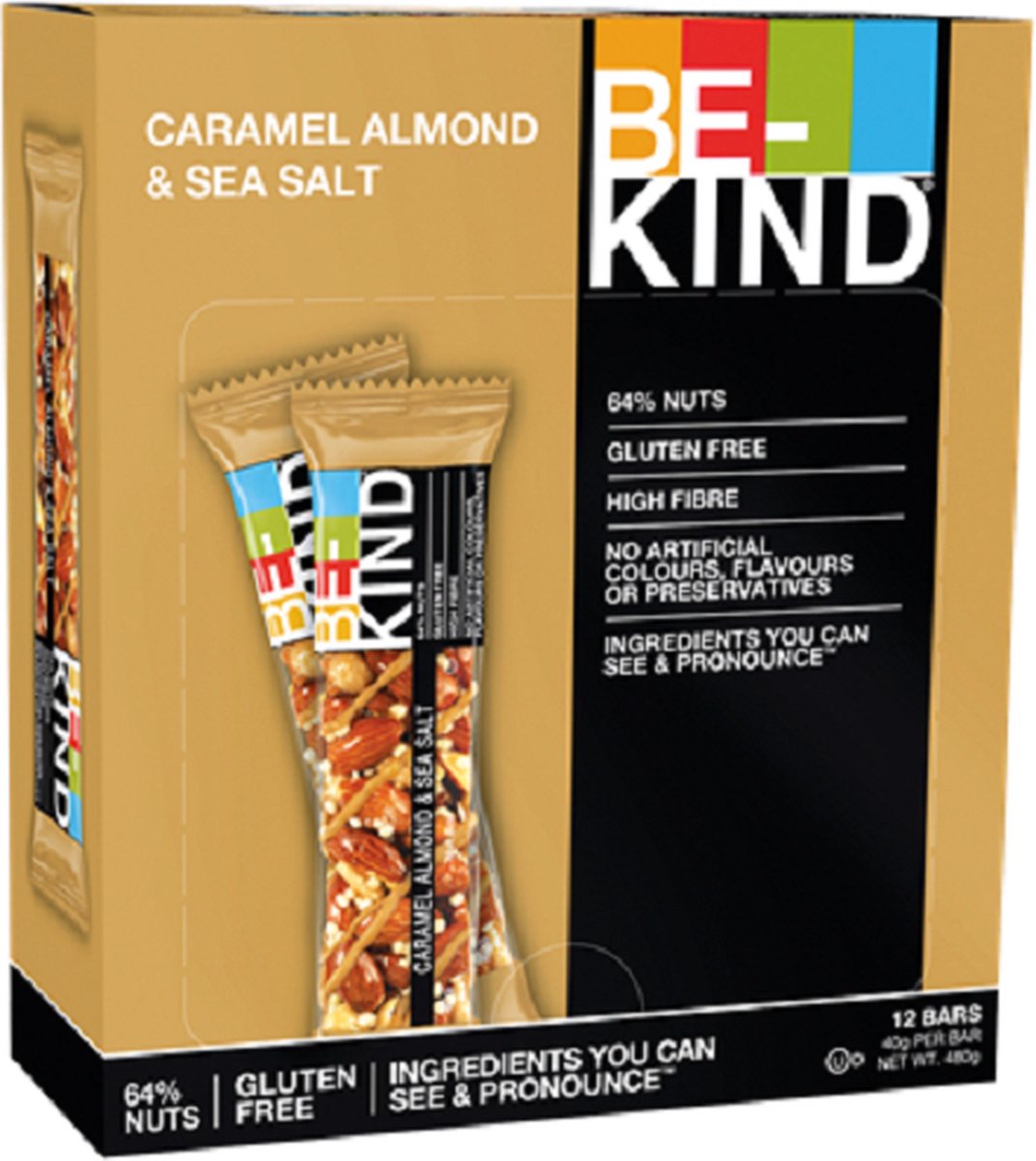 Be-kind single caramel almond seasalt (12x 40gr)