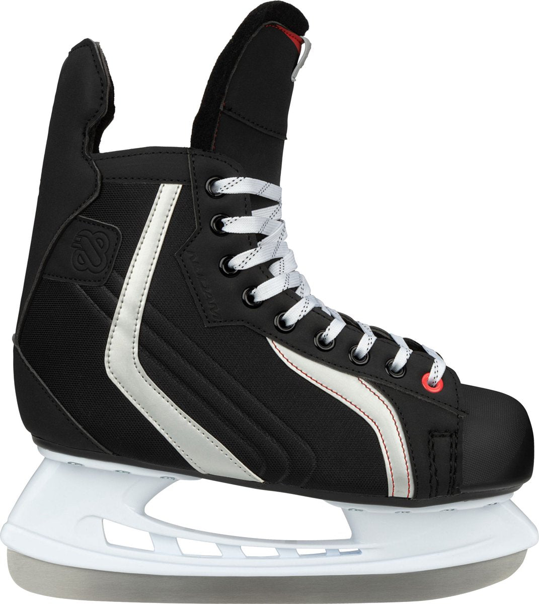 Nijdam ijshockeyschaats - deluxe - polyester - zwart zilvergrijs - maat 43