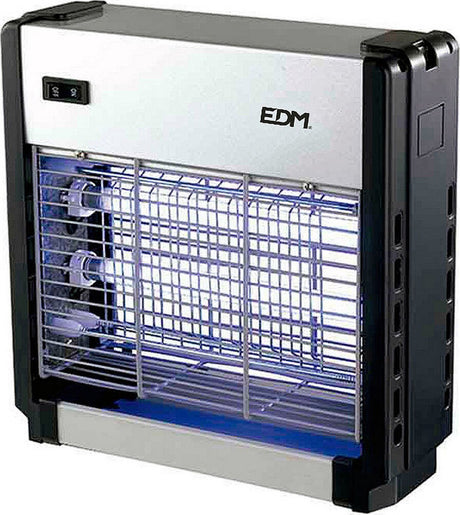 Edm elektrische insectendoder professioneel 12 w 25,5 x 9 x 26 cm zilverkleurig