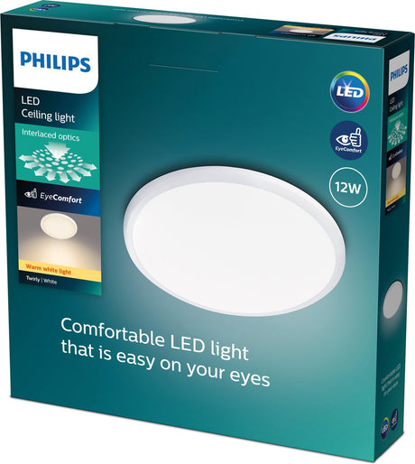 Philips twirly plafonnière - wit - klein - warmwit licht - 12 w