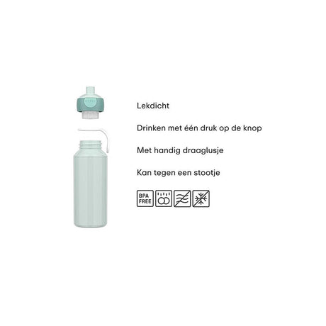 Mepal pop-up drinkfles campus little dutch - 400 ml - sluit goed af - drinkbeker voor kinderen - forest friends