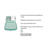 Mepal bento lunchbox groot campus - 1.25 l - inclusief 2 uitneembare lekdichte bentobakjes vorkje - cool blue
