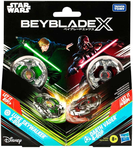 Hasbro beyblade x en star wars, luke skywalker 4-80b vs. darth vader 4-60b multipack