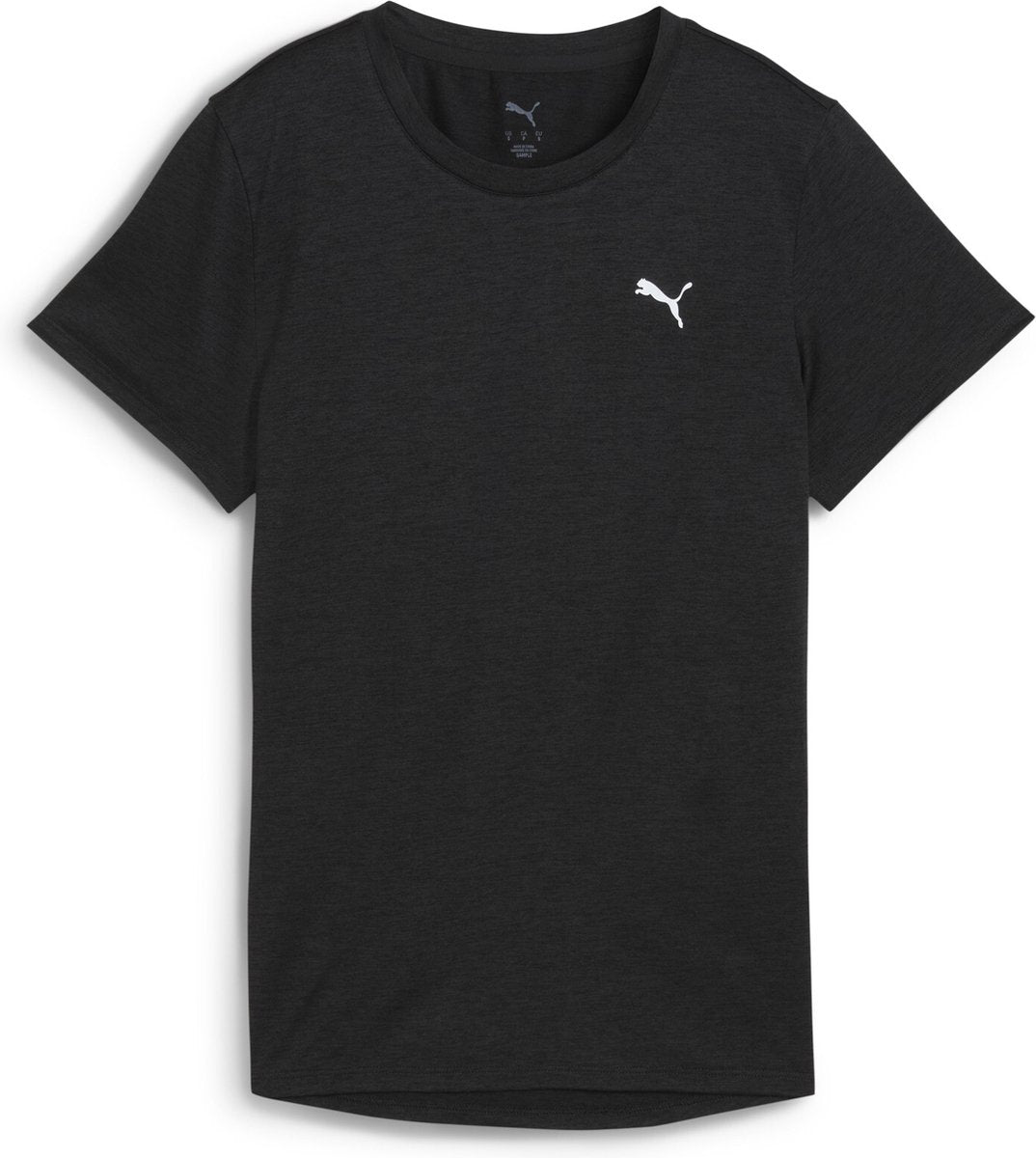 Puma w tad essential heather tee dames sportshirt - black heather