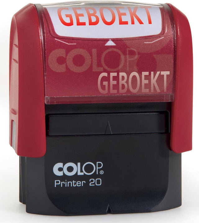 Colop formulestempel printer tekst: geboekt