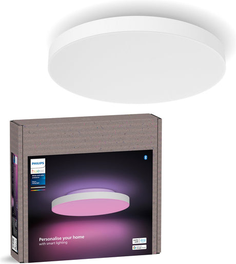 Philips hue datura - ronde led plafondlamp - wit - aanpasbaar wit en gekleurd licht - ø 384mm - slimme verlichting