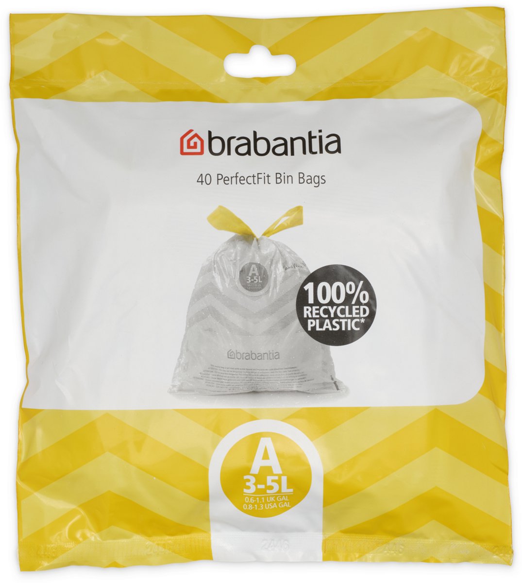 Brabantia perfectfit vuilniszakken - 3 l - code a - 40 stuks