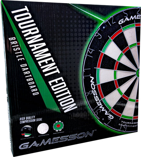 Bex gamesson champion bristle dartbord– professioneel sisal dartbord tournament edition – 45,7 cm – staple free bullseye – zelfherstellend dartbord