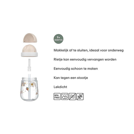 Mepal mio rietjesbeker little dutch - 300 ml - makkelijk vast te houden - kinderservies - fairy garden