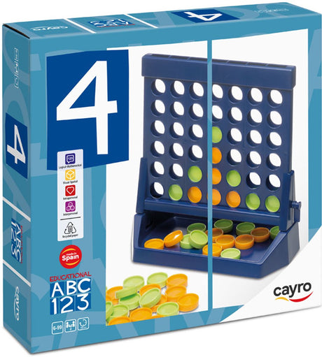 Cayro acierta 4 - verticaal vier op een rij spel met 42 fiches - kunststof speelbord - verticaal, horizontaal of diagonaal winnen - 2 spelers - vanaf 6 jaar - collection