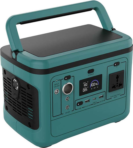 V-tac vt-606 draagbare powerstation 600w 568wh – solar generator – met accu – 500w ac – groen
