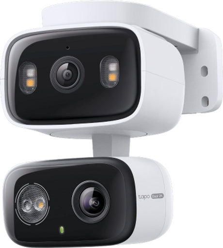 Tp-link tapo c246d beveiligingscamera - dual lens - binnen en buiten - pan tilt 360° - 2k 3mp - kleurennachtzicht met schijnwerpers - lokale opslag (microsd) - geen verplichte abonnementskosten - ip65 - waterdicht - ai mens voertuig huisdierdetectie