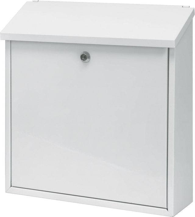V-part - wandbrievenbus malagan - galvanized steel powder coated - wit - brievenbus
