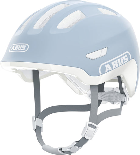 Abus kinderhelm smiley 3.0 ace led - fietshelm met licht - diepe pasvorm ruimte voor een vlecht - voor meisjes en jongens - pure aqua, maat s