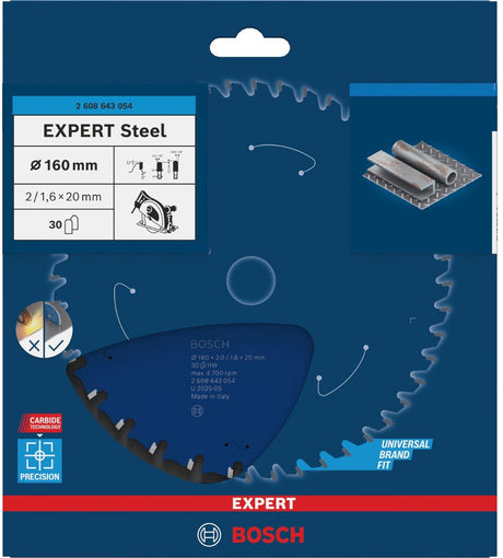 Bosch circular saw blade expert for steel 160 x 20 x 2,0 mm, 30