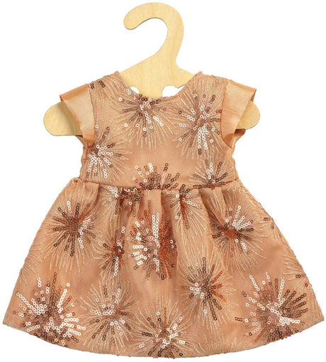 Heless poppenjurk glitterjurk rosegoud 28-35 cm poppen kleding.