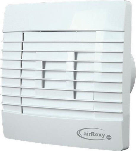 Air roxy badkamerventilator met automatische sluitklep vochtsensor en timer 100 mm wit - prestige 100zghs