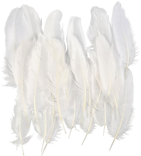 Creativ company cc ganzenveren 15 cm wit 70 stuks