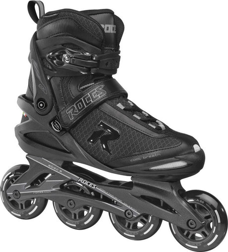 Roces icon 80 skeelers volwassenen - 4x80mm wielen - fitness inline skates - zwart - maat 47