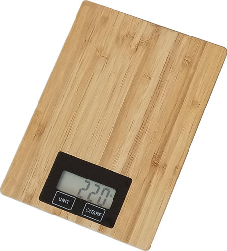 Platinet omega omega digitale weegschaal keuken - incl. batterijen- tot 5 kg - precisie keukenweegschaal - lcd display - bamboe