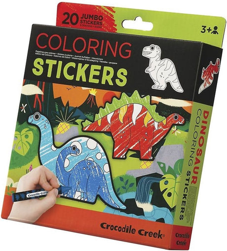 Crocodile creek inkleur stickers dinosaurus - 20 stuks