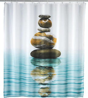 Wenko douchegordijn meditation 180x200cm polyester - inclusief ophangringen - waterdicht - wasbaar - sneldrogend