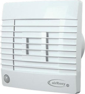 Air roxy badkamerventilator met automatische sluitklep, bewegingssensor en timer 150 mm wit - prestige 150zgms