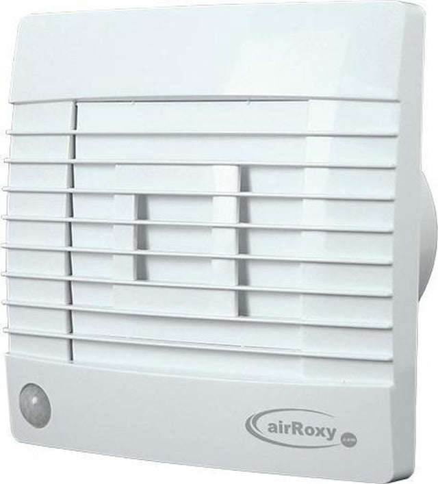 Air roxy badkamerventilator met automatische sluitklep, bewegingssensor en timer 150 mm wit - prestige 150zgms