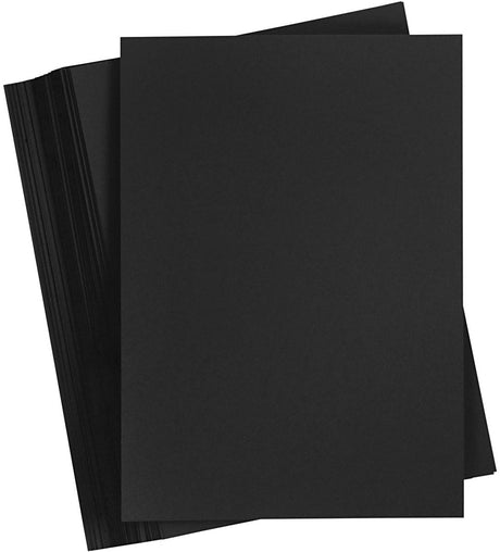 Creativ company karton - hobbykarton - zwart - diy - knutselen - kaarten maken - a5 - 14,8x21cm - 200 grams - creotime - 100 vellen