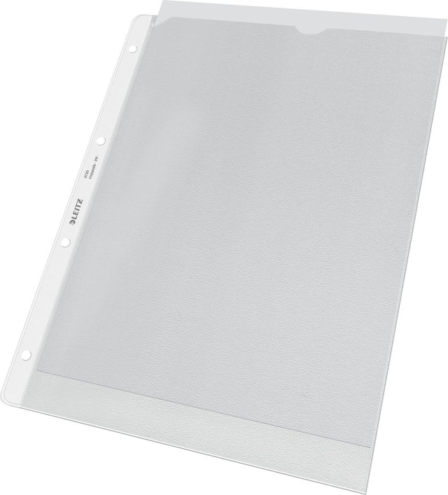 Leitz premium showtas a4 - 30% gerecycled plastic - 0,13 mm folie - 4-gaats - 100 stuks - transparant