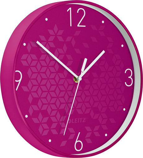 Leitz wow stille wandklok mordern - roze