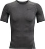 Under armour ua hg armour comp ss heren sportshirt - grijs - zwart s
