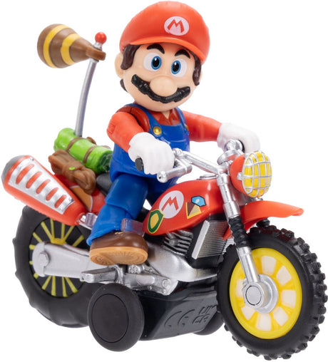 Jakks pacific the super mario galaxy movie action figure met pull back motorcycle mario 6 cm action figuur