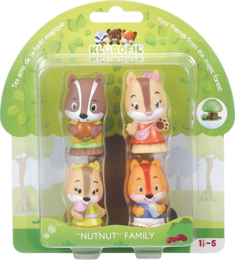 Sophie la girafe klorofil de familie eekhoorn speelset - speelfiguren set - poppetjes familie - kinder speelgoed - simon, betty, marc en mia - vanaf 18 maanden - 4-delig