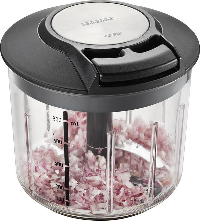 Gefu speedwing® multihakker – 800 ml – handmatig – inclusief meng- en kruidenmand